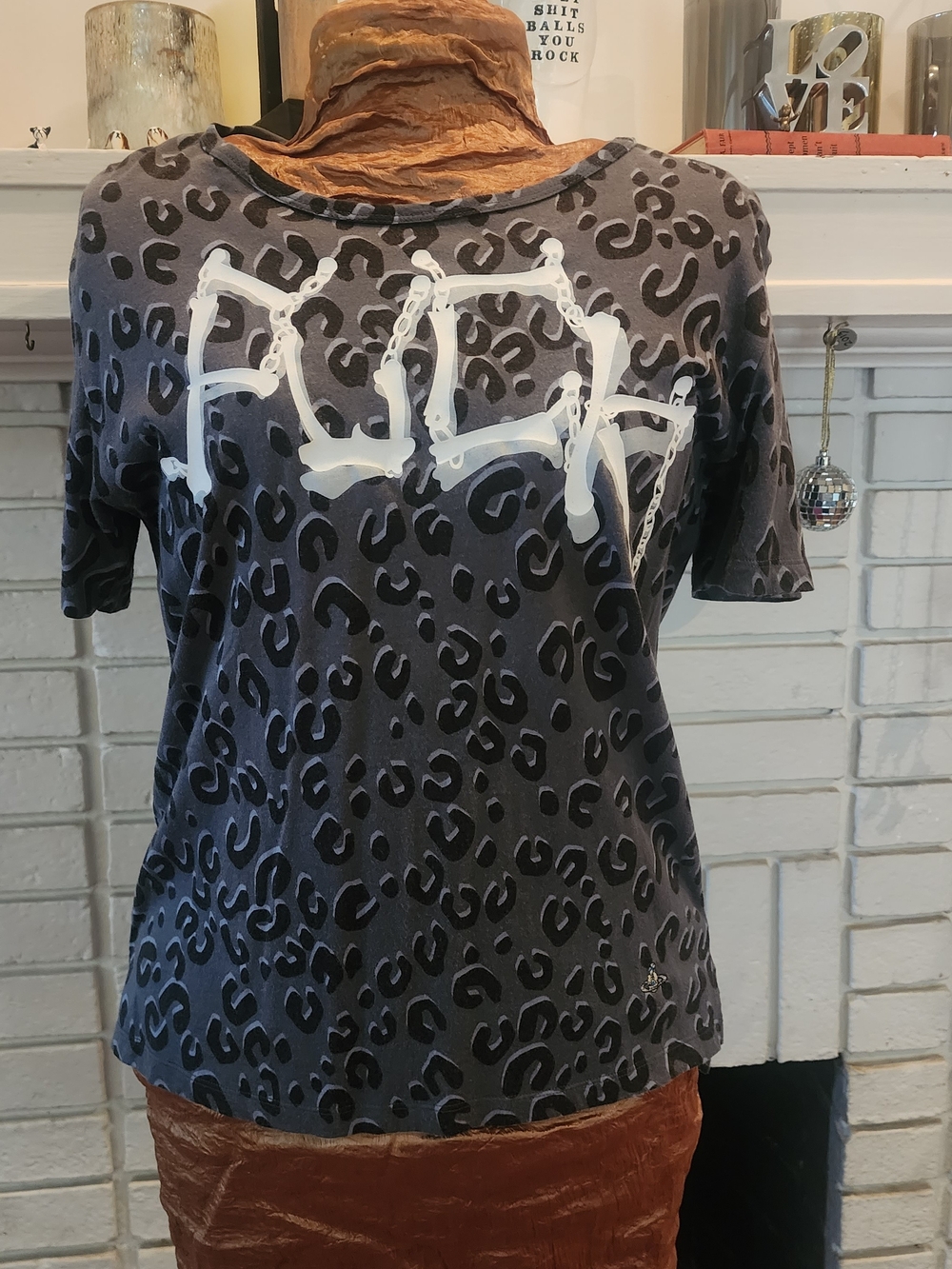 Vivienne Westwood MAN Leopard Print  Graphic Tee Size 46